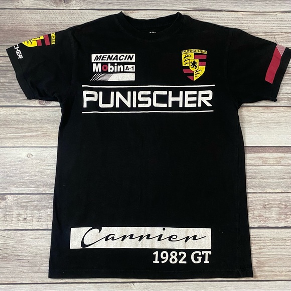 Bleecker & Mercer Punischer 1982 GT Black Racing Graphic Tee T Shirt Large. - Picture 1 of 7